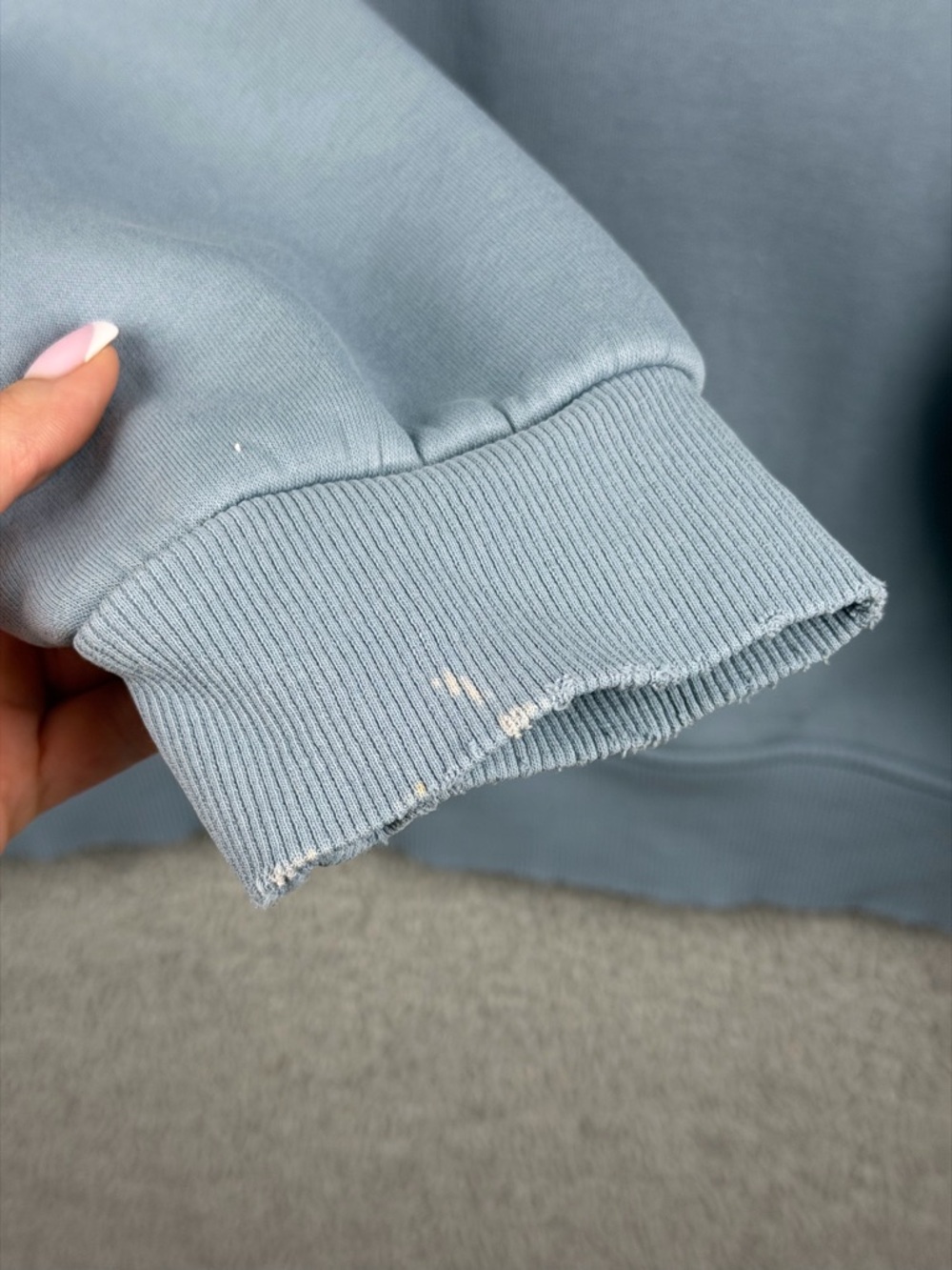 alo Accolade Crew Neck Blue Pullover Sz L (FLAWS) - Picture 8 of 16